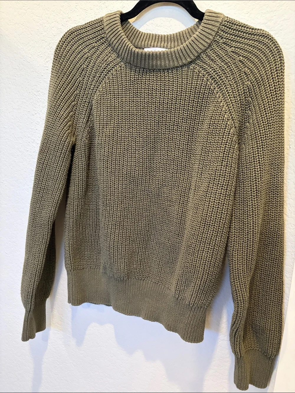 Evereve Chunky Knit Sweater – Olive Green Cozy Fall‎ Essential SZ Small